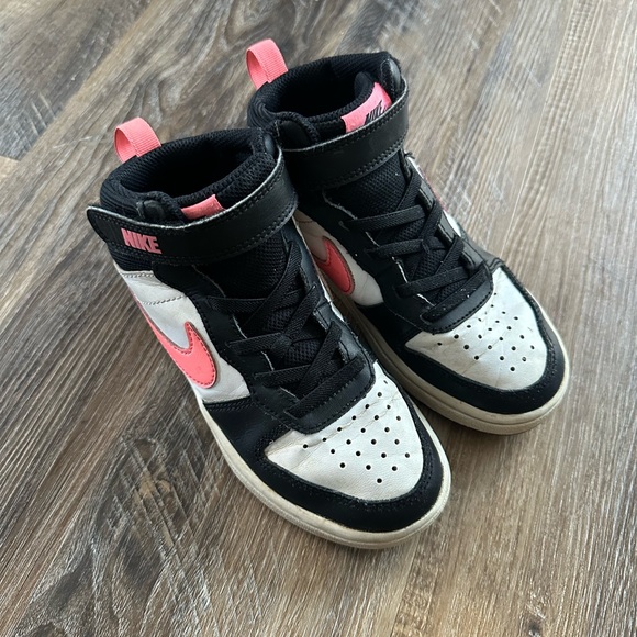 Nike Kids Black and Pink High-Top Sneakers - Picture 3 of 9